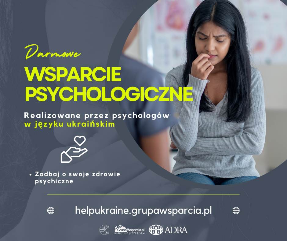 Plakat informujący dot. wsparcia psychologicznego
