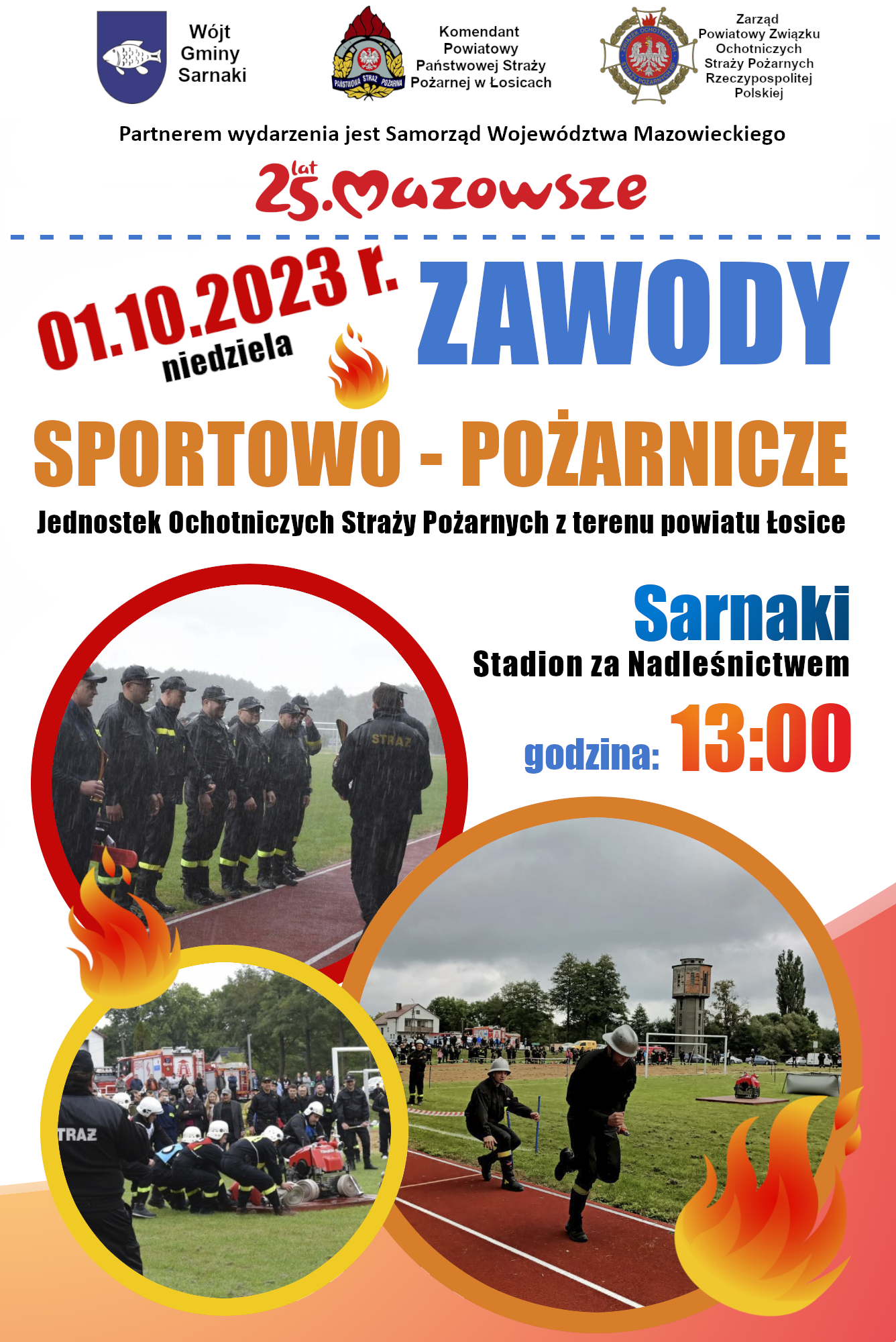 Zawody Sportowo - Pożarnicze Jednostek Ochotniczych Straży Pożarnych z terenu powiatu łosickiego - plakat