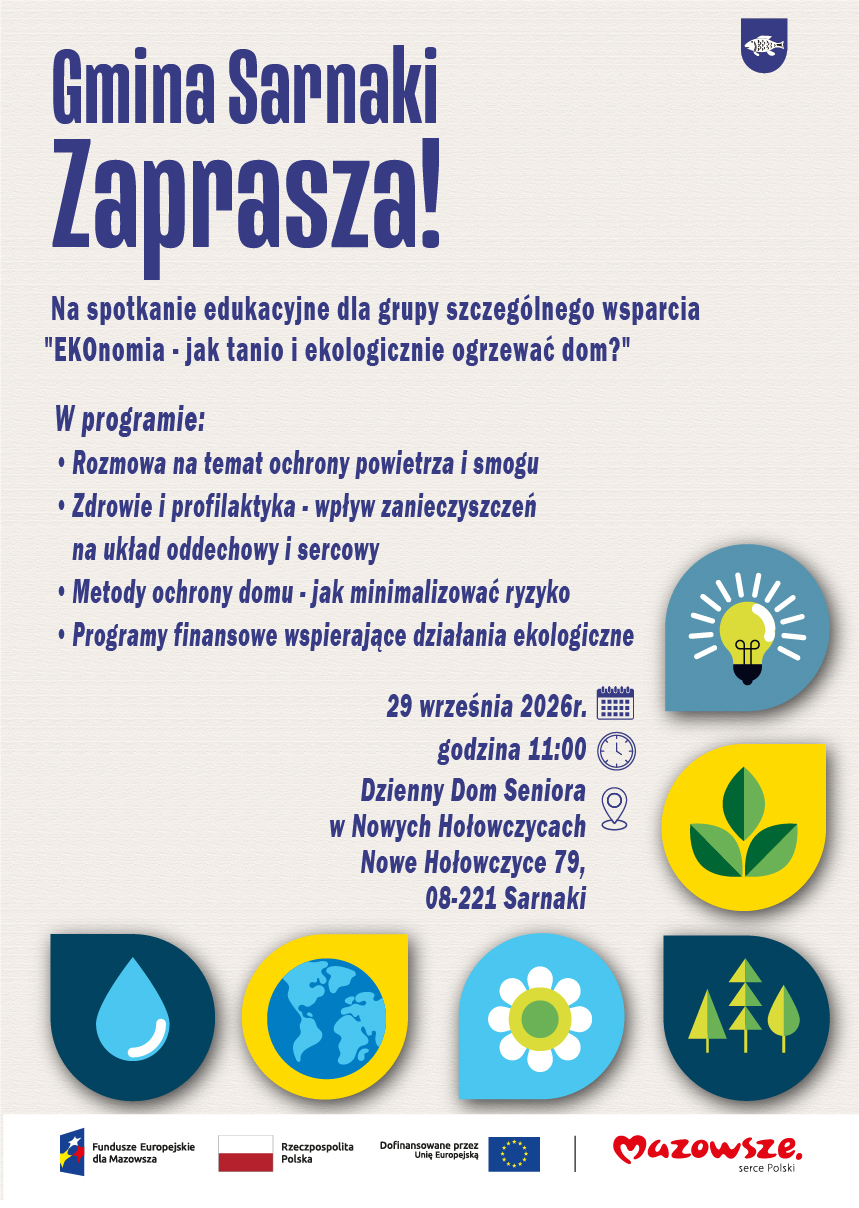 Zaproszenie na spotkanie edukacyjne – „EKOnomia – jak tanio i ekologicznie ogrzewać dom?”